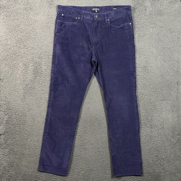 J Crew Pants Mens 35x32 Blue Straight Leg Corduroy Stretch Preppy Casual - Picture 1 of 15